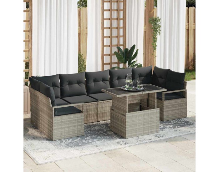Sonata H Градински Софа Комплект 8 pcs Светлосиво 100 x 55 x 73 см