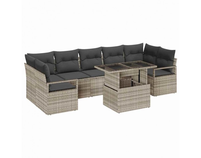 Sonata H Градински Софа Комплект 8 pcs Светлосиво 100 x 55 x 73 см