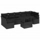 Sonata H Градински Софа Комплект 8 pcs Черно 100 x 55 x 73 см