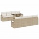 Sonata H Градински Софа Комплект 7 pcs бежово и кремаво 100 x 55 x 73 см