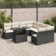 Sonata H Градински Софа Комплект 9 pcs Черно и кремаво 100 x 55 x 73 см