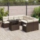 Sonata H Градински Софа Комплект 9 pcs Кафяво и кремаво 100 x 55 x 73 см