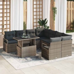 Sonata H Градински Софа Комплект 9 pcs Сив 100 x 55 x 73 см - Canapele și bănci de grădină
