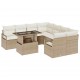 Sonata H Градински Софа Комплект 9 pcs бежово и кремаво 100 x 55 x 73 см