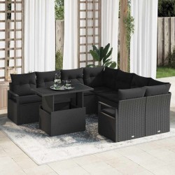 Sonata H Градински Софа Комплект 9 pcs Черно 100 x 55 x 73 см - Canapele și bănci de grădină