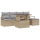 Sonata Set de canapele pentru grădină 6 buc. Beige și gri deschis