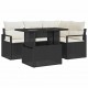 Sonata H Градински Софа Комплект 5 pcs Черно и кремаво 100 x 55 x 73 см
