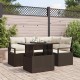 Sonata H Градински Софа Комплект 5 pcs Кафяво и кремаво 100 x 55 x 73 см