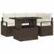 Sonata H Градински Софа Комплект 5 pcs Кафяво и кремаво 100 x 55 x 73 см