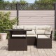 Sonata H Градински Софа Комплект 5 pcs Кафяво и кремаво 100 x 55 x 73 см