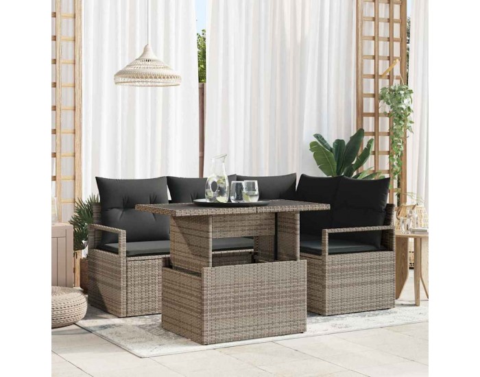 Sonata H Градински Софа Комплект 5 pcs Сив 100 x 55 x 73 см