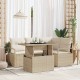 Sonata H Градински Софа Комплект 5 pcs бежово и кремаво 100 x 55 x 73 см