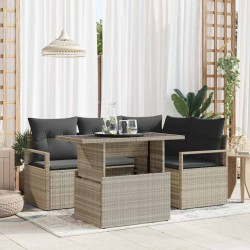 Sonata H Градински Софа Комплект 5 pcs Светлосиво 100 x 55 x 73 см - Canapele și bănci de grădină