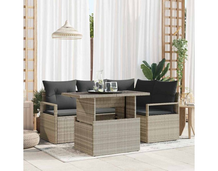 Sonata H Градински Софа Комплект 5 pcs Светлосиво 100 x 55 x 73 см