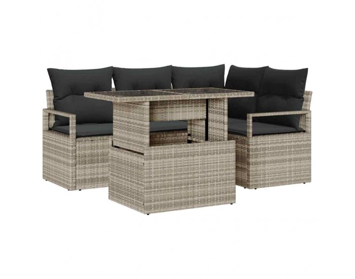 Sonata H Градински Софа Комплект 5 pcs Светлосиво 100 x 55 x 73 см