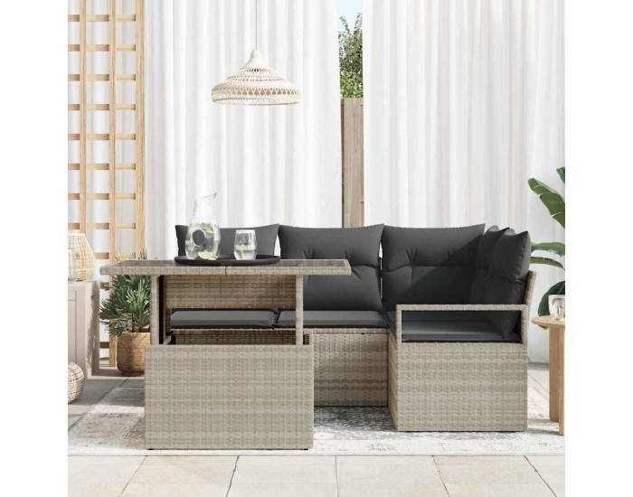 Sonata H Градински Софа Комплект 5 pcs Светлосиво 100 x 55 x 73 см
