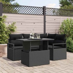 Sonata H Градински Софа Комплект 5 pcs Черно 100 x 55 x 73 см - Canapele și bănci de grădină