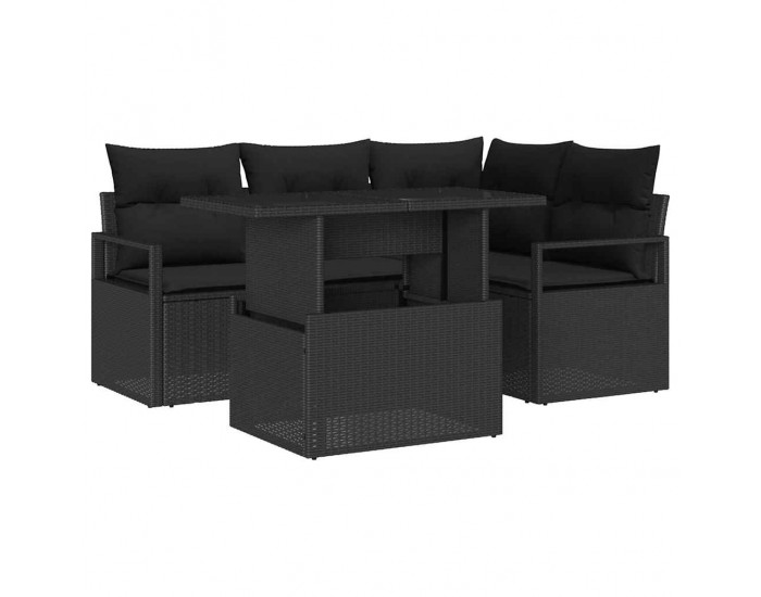 Sonata H Градински Софа Комплект 5 pcs Черно 100 x 55 x 73 см