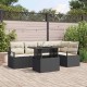 Sonata H Градински Софа Комплект 6 pcs Черно и кремаво 100 x 55 x 73 см