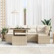 Sonata H Градински Софа Комплект 6 pcs бежово и кремаво 100 x 55 x 73 см