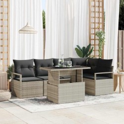 Sonata H Градински Софа Комплект 6 pcs Светлосиво 100 x 55 x 73 см - Canapele și bănci de grădină