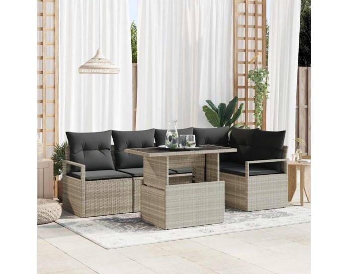 Sonata H Градински Софа Комплект 6 pcs Светлосиво 100 x 55 x 73 см
