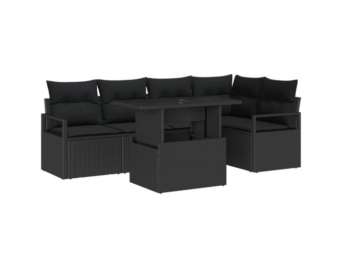 Sonata H Градински Софа Комплект 6 pcs Черно 100 x 55 x 73 см
