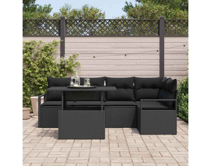 Sonata H Градински Софа Комплект 6 pcs Черно 100 x 55 x 73 см