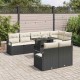 Sonata H Градински Софа Комплект 9 pcs Черно и кремаво 100 x 55 x 73 см