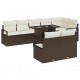 Sonata H Градински Софа Комплект 9 pcs Кафяво и кремаво 100 x 55 x 73 см