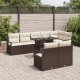 Sonata H Градински Софа Комплект 9 pcs Кафяво и кремаво 100 x 55 x 73 см