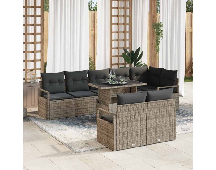 Sonata H Градински Софа Комплект 9 pcs Сив 100 x 55 x 73 см