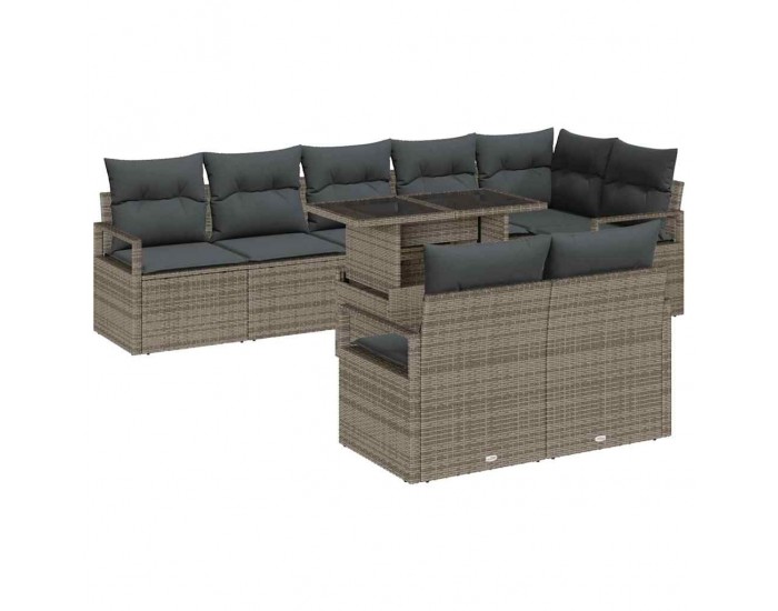 Sonata H Градински Софа Комплект 9 pcs Сив 100 x 55 x 73 см