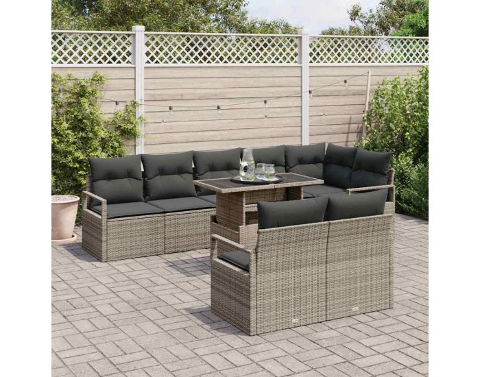 Sonata H Градински Софа Комплект 9 pcs Сив 100 x 55 x 73 см