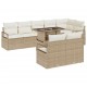 Sonata H Градински Софа Комплект 9 pcs бежово и кремаво 100 x 55 x 73 см