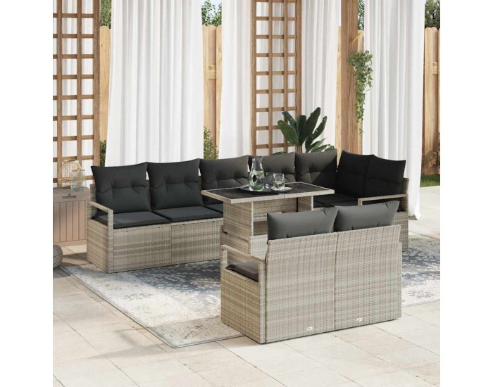 Sonata H Градински Софа Комплект 9 pcs Светлосиво 100 x 55 x 73 см