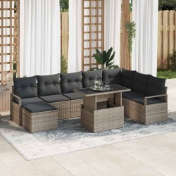 Sonata H Градински Софа Комплект с възглавница 9 pcs Сив - Canapele și bănci de grădină