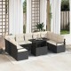 Sonata H Градински Софа Комплект 10 pcs Черно и кремаво 100 x 55 x 73 см