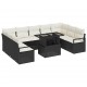 Sonata H Градински Софа Комплект 10 pcs Черно и кремаво 100 x 55 x 73 см