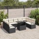 Sonata H Градински Софа Комплект 10 pcs Черно и кремаво 100 x 55 x 73 см