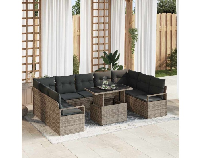 Sonata H Градински Софа Комплект 10 pcs Сив 100 x 55 x 73 см