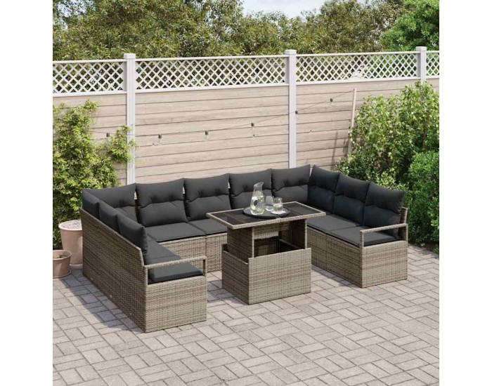 Sonata H Градински Софа Комплект 10 pcs Сив 100 x 55 x 73 см