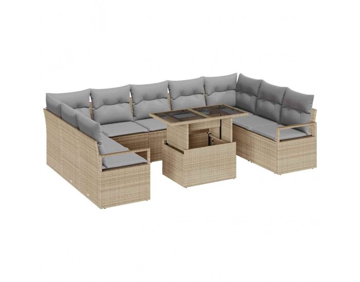 Sonata H Градински Софа Комплект 10 pcs бежово и светлосиво