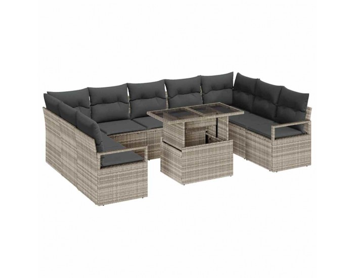 Sonata H Градински Софа Комплект 10 pcs Светлосиво 100 x 55 x 73 см