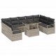 Sonata H Градински Софа Комплект 10 pcs Светлосиво 100 x 55 x 73 см