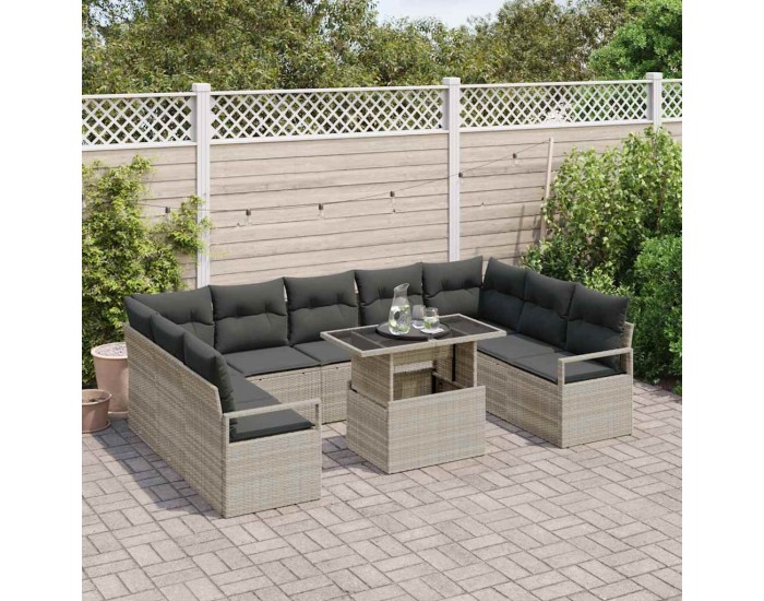 Sonata H Градински Софа Комплект 10 pcs Светлосиво 100 x 55 x 73 см
