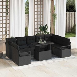 Sonata H Градински Софа Комплект 10 pcs Черно 100 x 55 x 73 см - Canapele și bănci de grădină