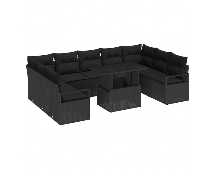 Sonata H Градински Софа Комплект 10 pcs Черно 100 x 55 x 73 см