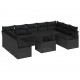 Sonata H Градински Софа Комплект 10 pcs Черно 100 x 55 x 73 см