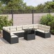 Sonata H Градински Софа Комплект 11 pcs Черно и кремаво 100 x 55 x 73 см